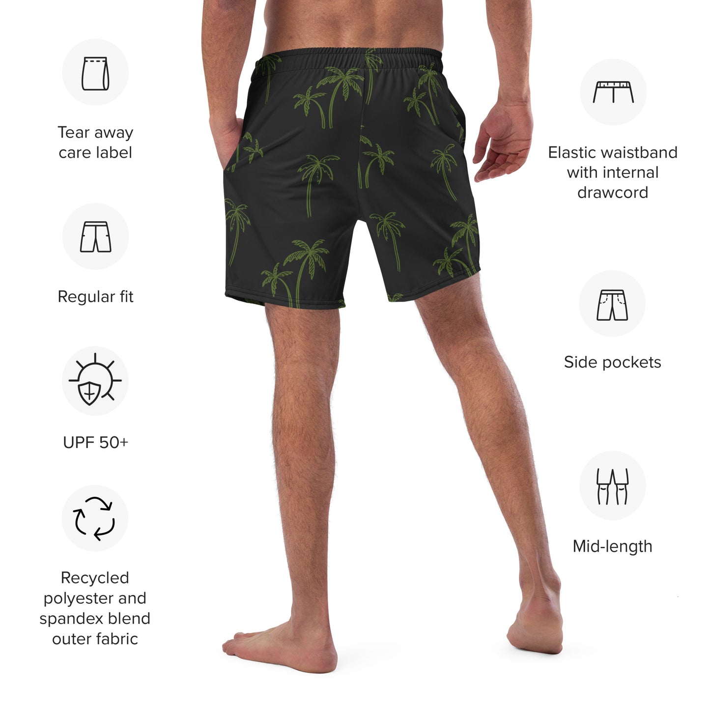 Men's Palm Tree Swim Trunks