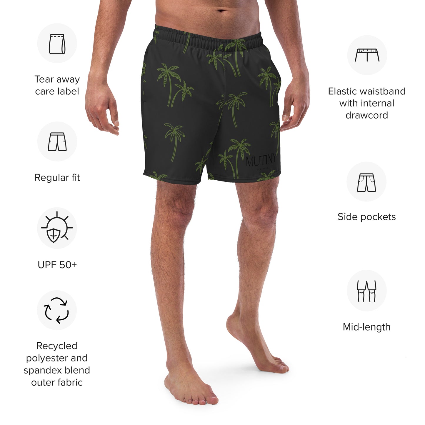 Men's Palm Tree Swim Trunks