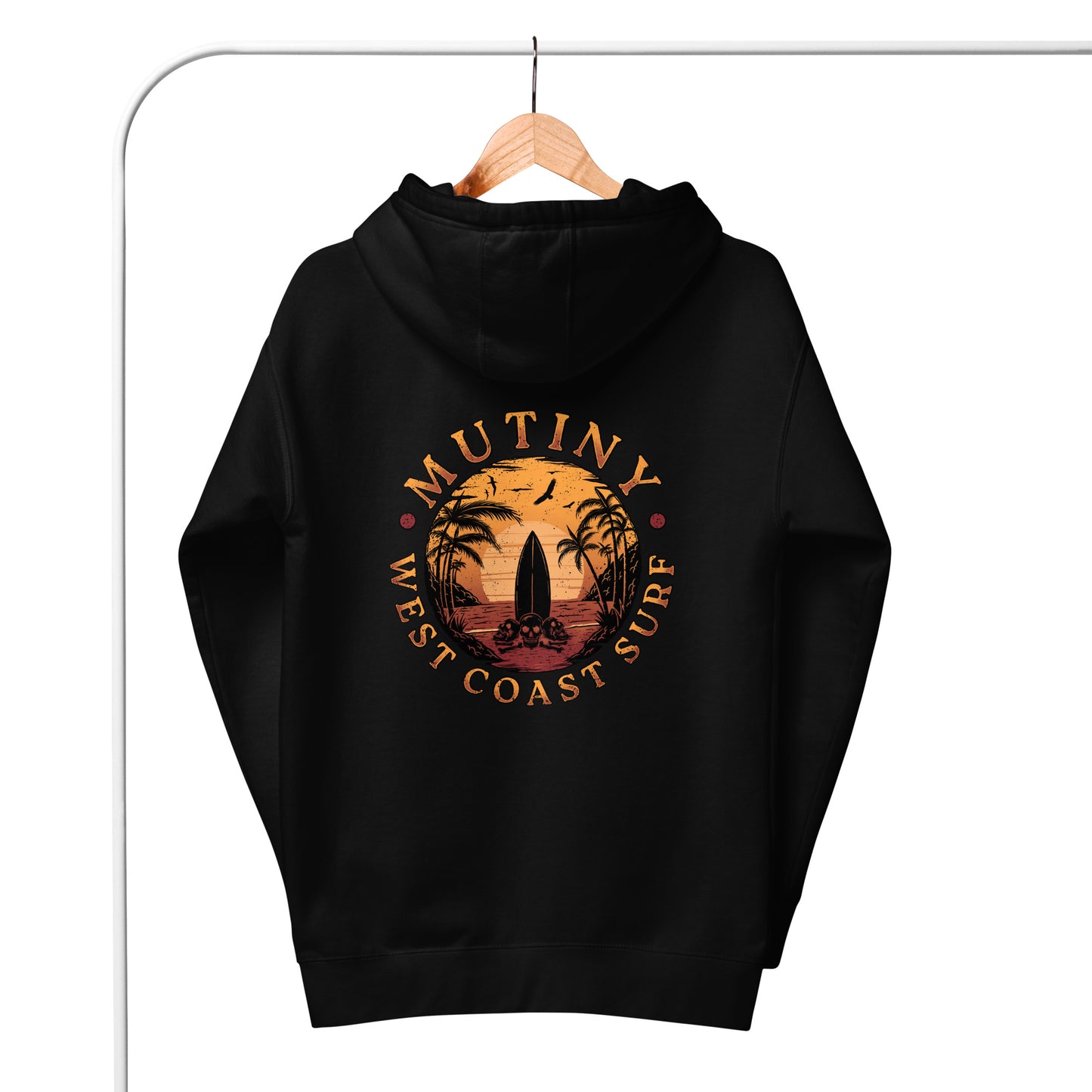 Mutiny West Coast Surf Skull Hoodie