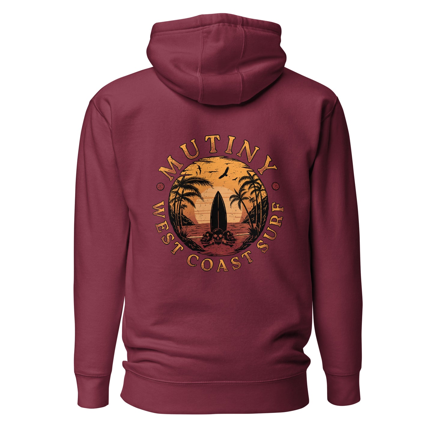 Mutiny West Coast Surf Skull Hoodie